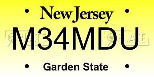M34MDU New Jersey License Plate