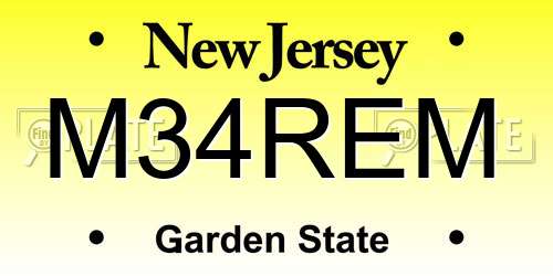 M34REM New Jersey License Plate