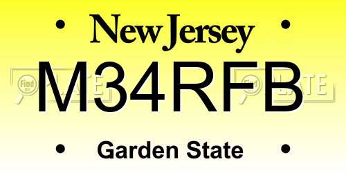 M34RFB New Jersey License Plate