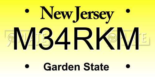 M34RKM New Jersey License Plate
