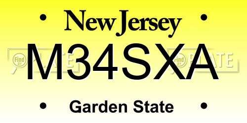 M34SXA New Jersey License Plate