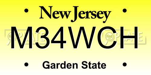 M34WCH New Jersey License Plate