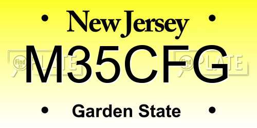 M35CFG New Jersey License Plate