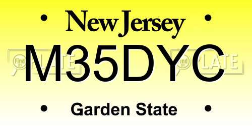 M35DYC New Jersey License Plate