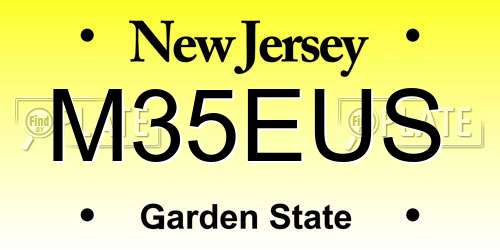 M35EUS New Jersey License Plate