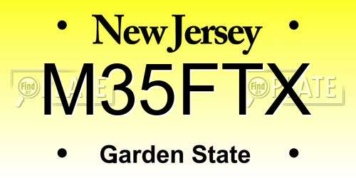M35FTX New Jersey License Plate
