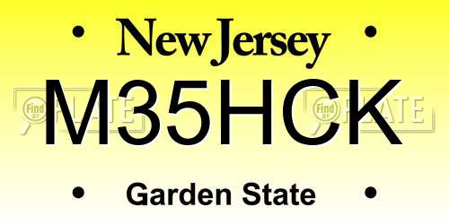 M35HCK New Jersey License Plate