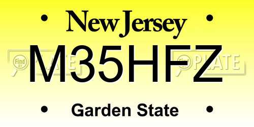 M35HFZ New Jersey License Plate