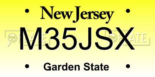 M35JSX New Jersey License Plate
