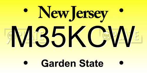 M35KCW New Jersey License Plate