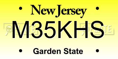 M35KHS New Jersey License Plate