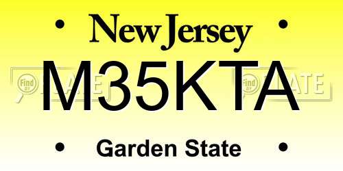 M35KTA New Jersey License Plate