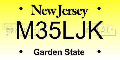 M35LJK New Jersey License Plate