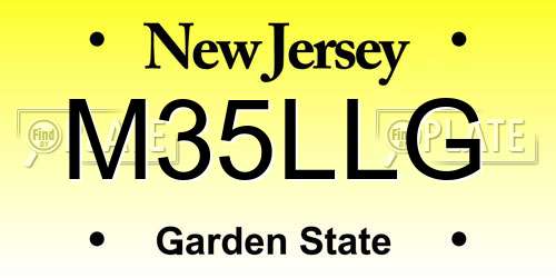 M35LLG New Jersey License Plate