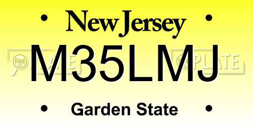 M35LMJ New Jersey License Plate
