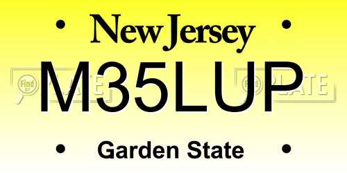 M35LUP New Jersey License Plate