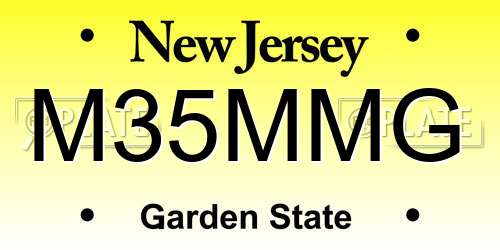 M35MMG New Jersey License Plate