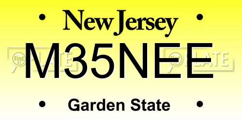 M35NEE New Jersey License Plate