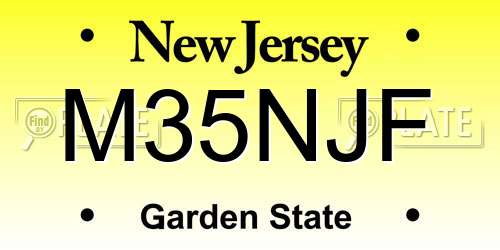 M35NJF New Jersey License Plate
