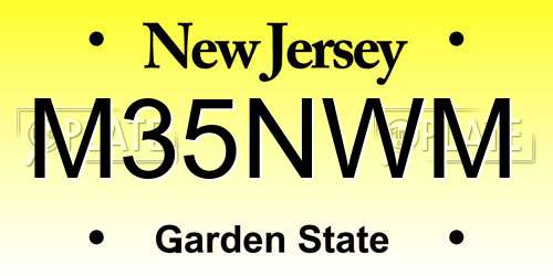M35NWM New Jersey License Plate