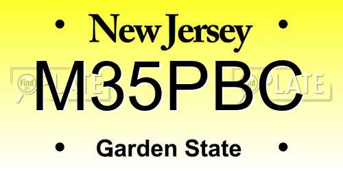 M35PBC New Jersey License Plate