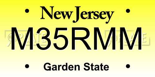 M35RMM New Jersey License Plate