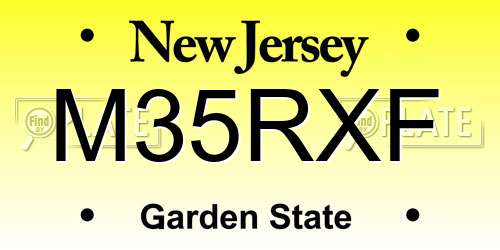 M35RXF New Jersey License Plate