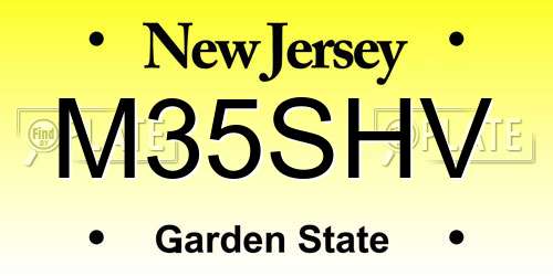 M35SHV New Jersey License Plate