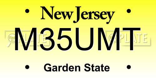 M35UMT New Jersey License Plate