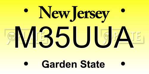 M35UUA New Jersey License Plate