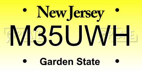 M35UWH New Jersey License Plate