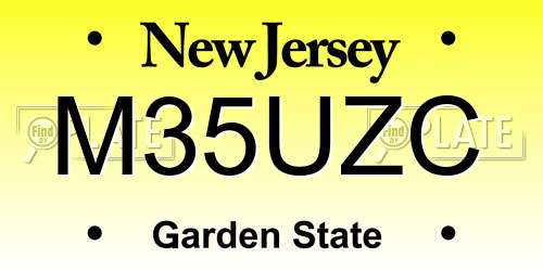 M35UZC New Jersey License Plate