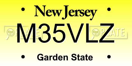 M35VLZ New Jersey License Plate
