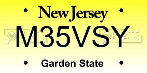 M35VSY New Jersey License Plate