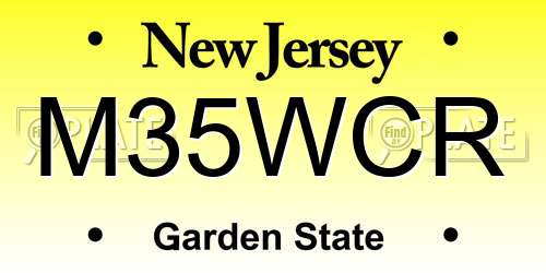 M35WCR New Jersey License Plate