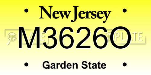 M3626O New Jersey License Plate