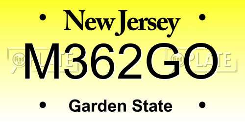 M362GO New Jersey License Plate