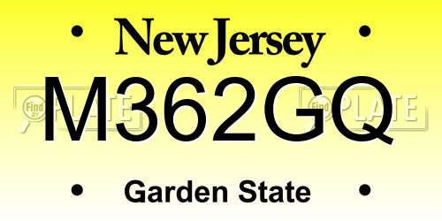 M362GQ New Jersey License Plate