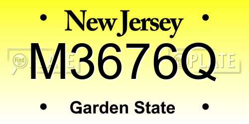 M3676Q New Jersey License Plate