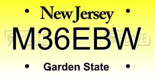 M36EBW New Jersey License Plate