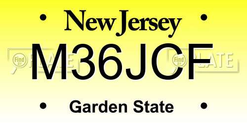 M36JCF New Jersey License Plate