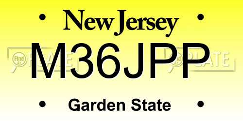 M36JPP New Jersey License Plate