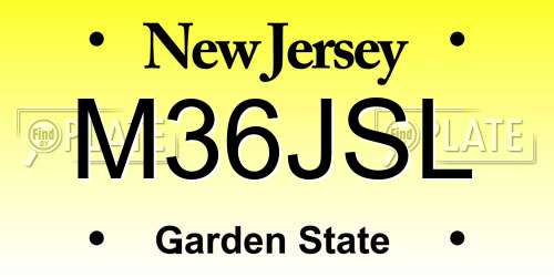 M36JSL New Jersey License Plate