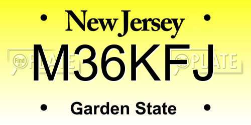 M36KFJ New Jersey License Plate