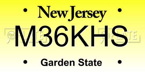 M36KHS New Jersey License Plate