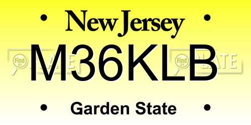 M36KLB New Jersey License Plate