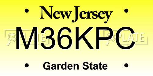 M36KPC New Jersey License Plate