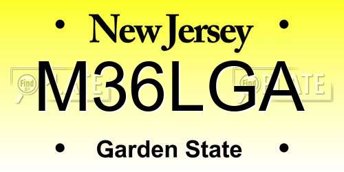 M36LGA New Jersey License Plate