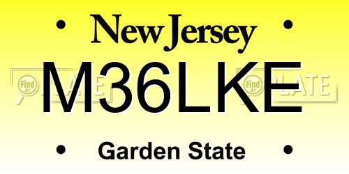 M36LKE New Jersey License Plate