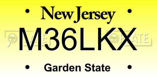 M36LKX New Jersey License Plate